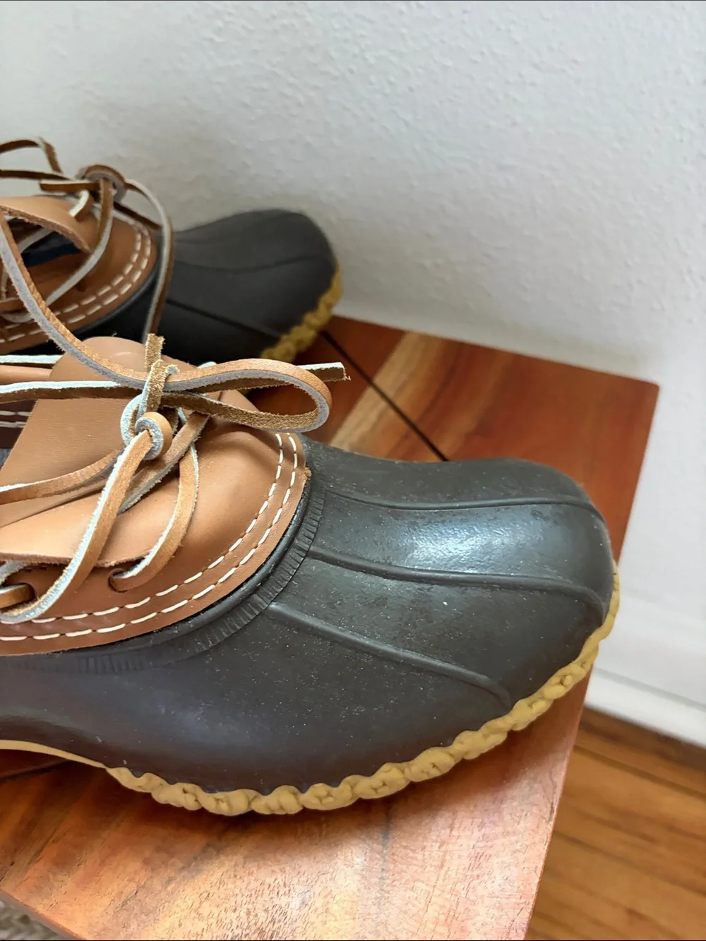 L.L. Bean Brown and Olive Green Women's Winter Rain Duck Shoes